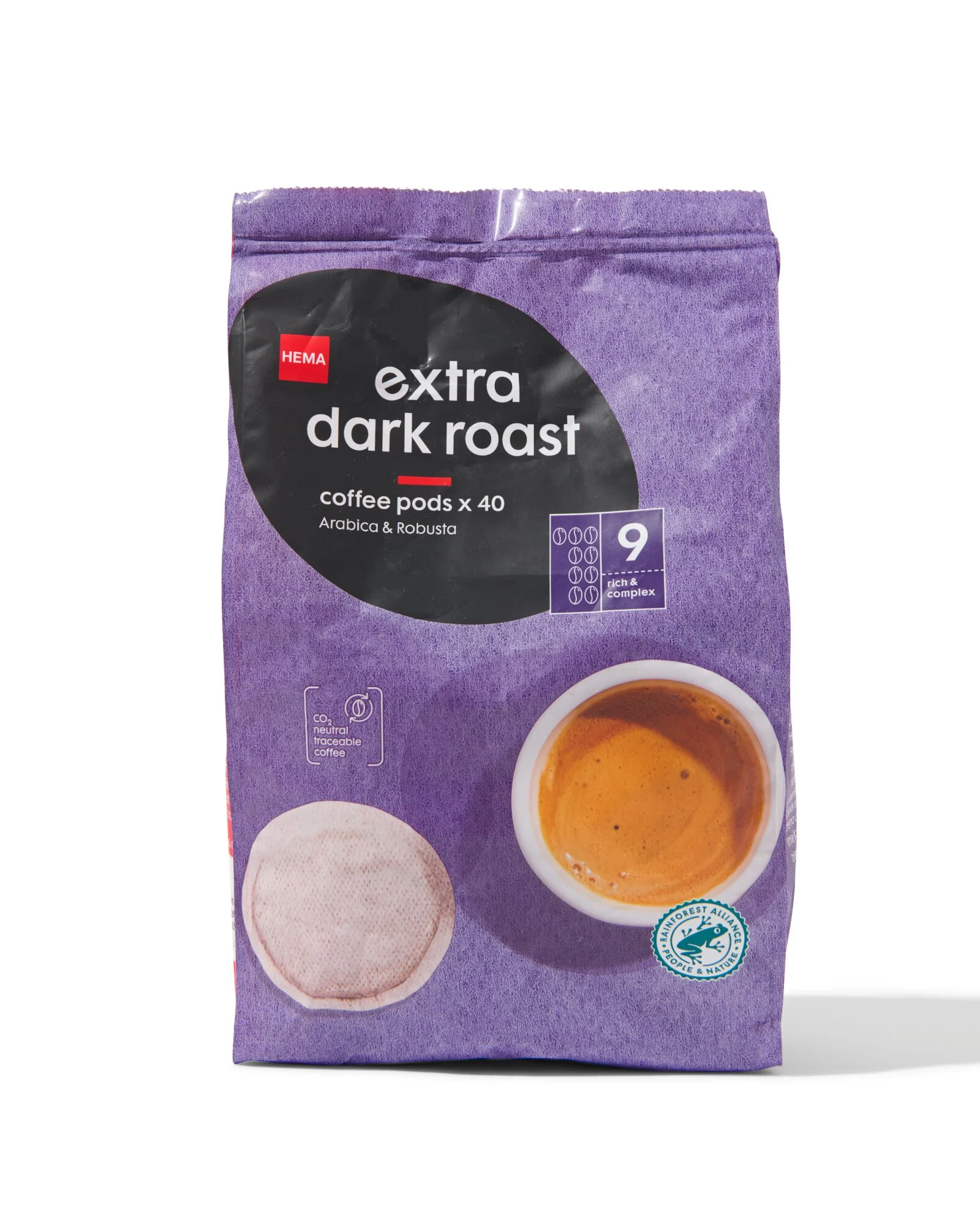 Hema extra dark coffeepods 40