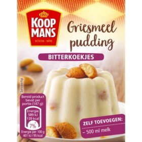 Koopmans griesmeelpudding bitterkoekjes